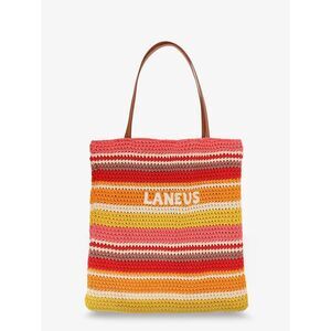 Laneus Women Crochet Shoulder Bag With Embroidered Front Logo